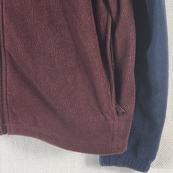Columbia Sportswear Navy and Burgundy Full Zip Poly Fleece LS Sweater Jacket XXL - Picture 5 of 16